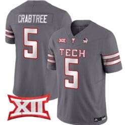 Michael Crabtree Jersey #5 Texas Tech Red Raiders Vapor Limited Football Grey