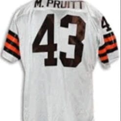 Mike Pruitt Jersey Cleveland Browns Custom Throwback Football White