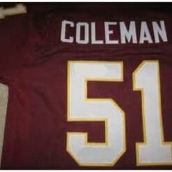 Monte Coleman Jersey Washington Redskins Custom Throwback Football Burgandy