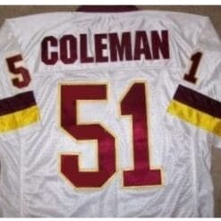 Monte Coleman Jersey Washington Redskins Custom Throwback Football White