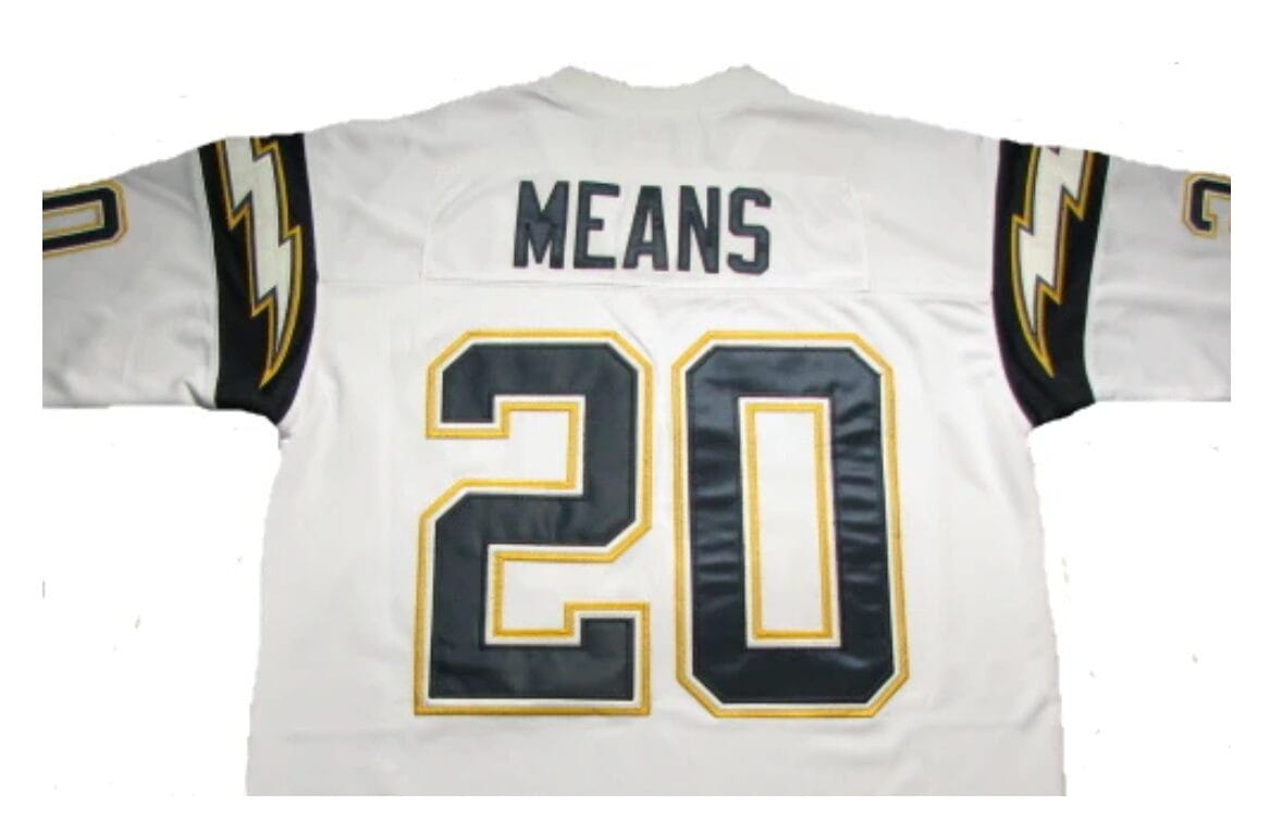Natrone Means Jersey San Diego Chargers Custom Throwback Football