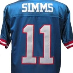 Phil Simms Jersey New York Giants Custom Throwback Football Blue