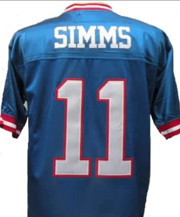Phil Simms Jersey New York Giants Custom Throwback Football Blue
