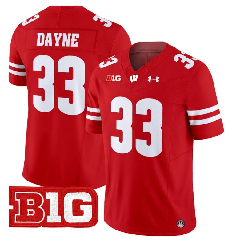 Ron Dayne Jersey #33 Wisconsin Badgers Vapor Football Stitched Red