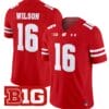 Russell Wilson Jersey #16 Wisconsin Badgers Vapor Football Stitched Red