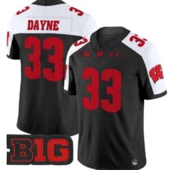 Ron Dayne Jersey #33 Wisconsin Badgers Vapor Football Stitched Black Alternate