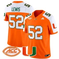 Ray Lewis Jersey #52 Miami Hurricanes Vapor Football Stitched Orange Alternate