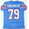 Ray Childress Jersey Houston Oilers Custom Throwback Football Blue