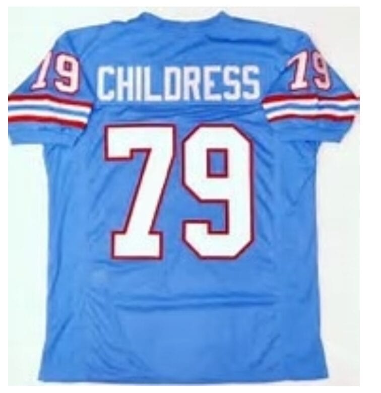 Ray Childress Jersey Houston Oilers Custom Throwback Football Blue