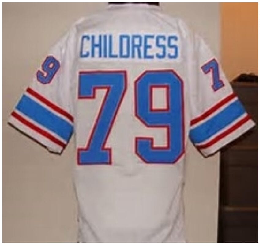 Ray Childress Jersey Houston Oilers Custom Throwback Football White