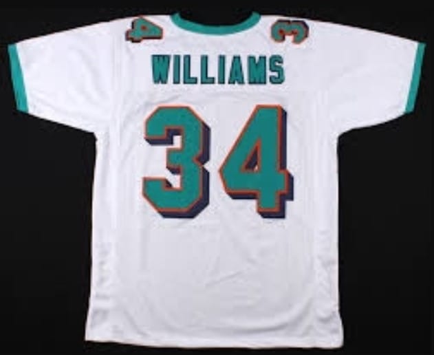 Ricky Williams Jersey Miami Dolphins Custom Throwback Football White