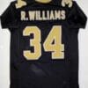 Ricky Williams Jersey New Orleans Saints Custom Throwback Football Black