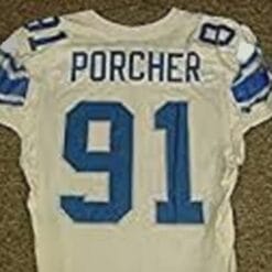 Robert Porcher Jersey Detroit Lions Custom Throwback Football White