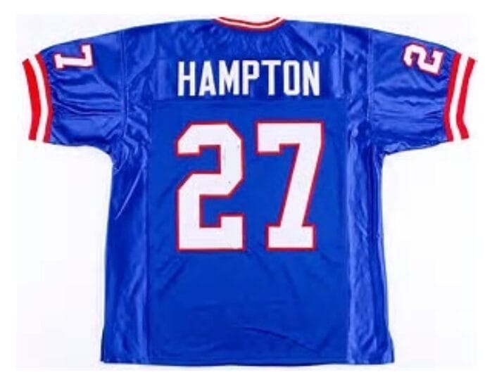 Rodney Hampton Jersey New York Giants Custom Throwback Football Blue