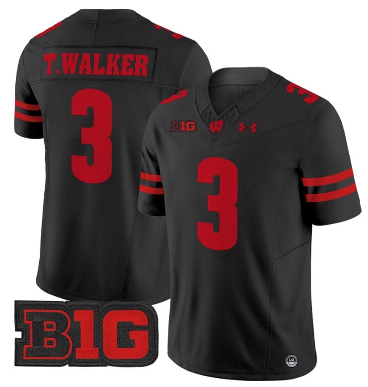 Tawee Walker Jersey #3 Wisconsin Badgers Vapor Football Stitched Black