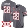 Tahj Brooks Jersey #28 Texas Tech Red Raiders Vapor Limited Football Grey