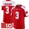 Tawee Walker Jersey #3 Wisconsin Badgers Vapor Football Stitched Red Alternate