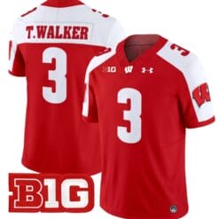 Tawee Walker Jersey #3 Wisconsin Badgers Vapor Football Stitched Red Alternate