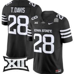 Troy Davis Jersey #28 Iowa State Cyclones Vapor Limited College Football Stitched Black