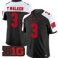 Tawee Walker Jersey #3 Wisconsin Badgers Vapor Football Stitched Black Alternate