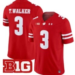 Tawee Walker Jersey #3 Wisconsin Badgers Vapor Football Stitched Red