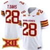 Troy Davis Jersey #28 Iowa State Cyclones Vapor Limited College Football Stitched White