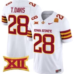 Troy Davis Jersey #28 Iowa State Cyclones Vapor Limited College Football Stitched White