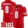 Vinny Anthony II Jersey #8 Wisconsin Badgers Vapor Football Stitched Red