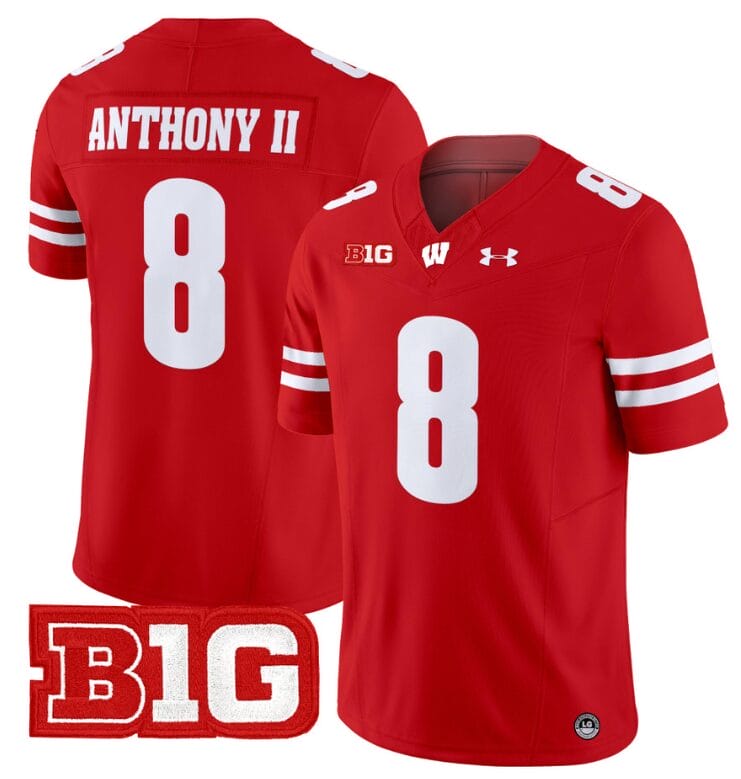 Vinny Anthony II Jersey #8 Wisconsin Badgers Vapor Football Stitched Red