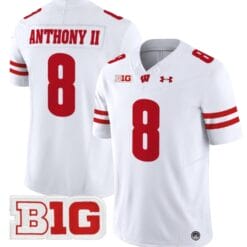 Vinny Anthony II Jersey #8 Wisconsin Badgers Vapor Football Stitched White