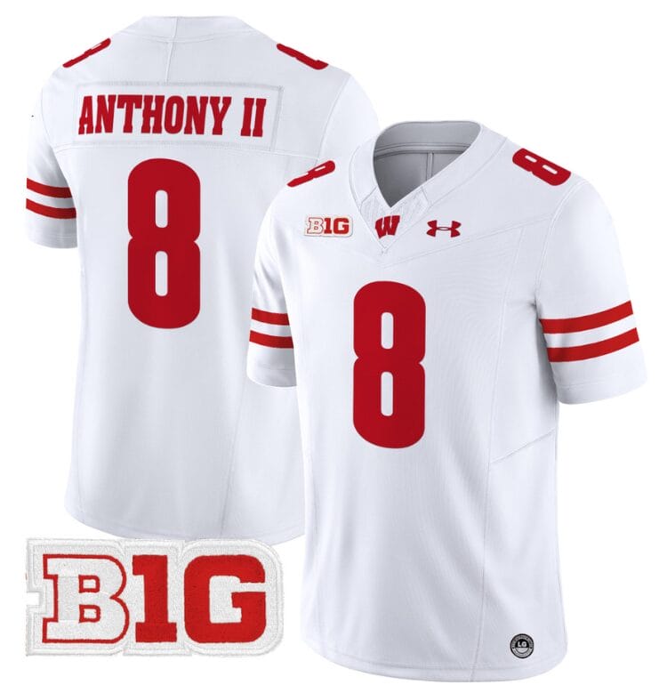 Vinny Anthony II Jersey #8 Wisconsin Badgers Vapor Football Stitched White