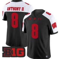 Vinny Anthony II Jersey #8 Wisconsin Badgers Vapor Football Stitched Black Alternate