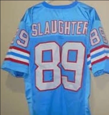 Webster Slaughter Jersey Houston Oilers Custom Throwback Football Blue