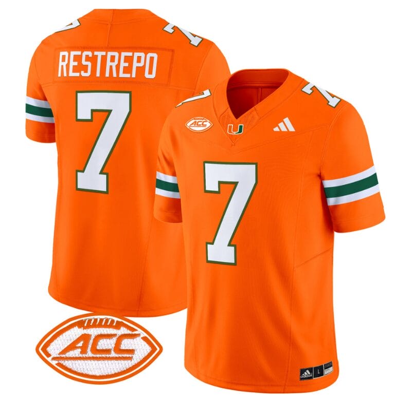 Xavier Restrepo Jersey #7 Miami Hurricanes Vapor Football Stitched Orange