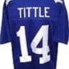 YA Tittle Jersey New York Giants Custom Throwback Football Blue