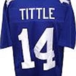YA Tittle Jersey New York Giants Custom Throwback Football Blue