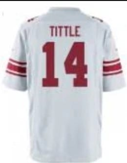 YA Tittle Jersey New York Giants Custom Throwback Football White