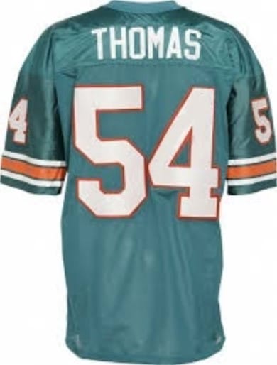Zach Thomas Jersey Miami Dolphins Custom Throwback Football Green