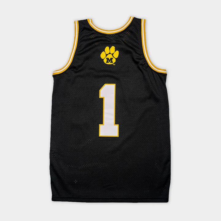 Alternative view of Mizzou Tigers Homefield Missouri Retro Vault Paw Logo Black Basketball Jersey