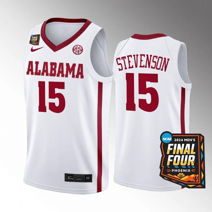 Alabama Crimson Tide #15 Jarin Stevenson Jersey 2024 NCAA March Madness Final Four