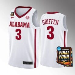 Alabama Crimson Tide #3 Rylan Griffen Jersey 2024 NCAA March Madness Final Four