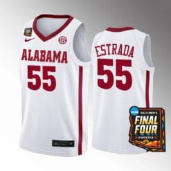 Alabama Crimson Tide #55 Aaron Estrada Jersey 2024 NCAA March Madness Final Four