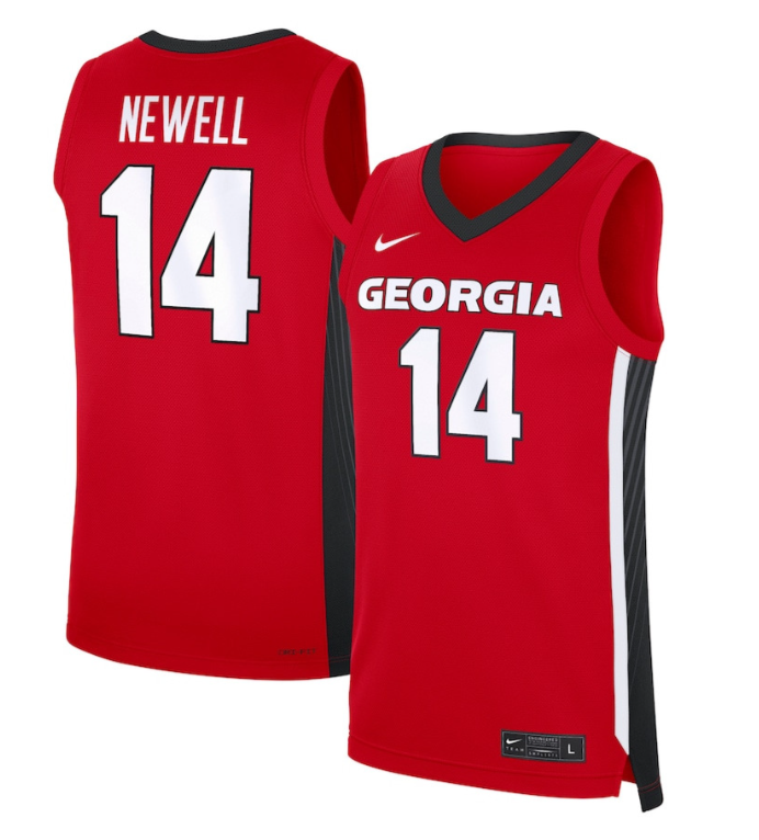 Asa Newell Jersey #14 Georgia Bulldogs NIL Basketball Red