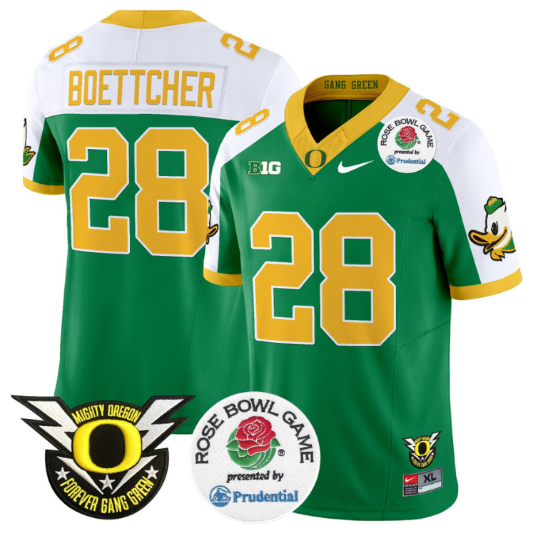 Bryce Boettcher Jersey #28 Oregon Ducks Football 2024 Rose Bowl Alternate - Image 2