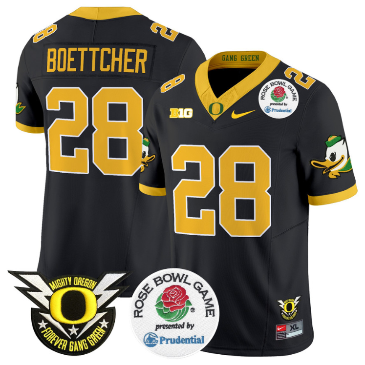 Bryce Boettcher Jersey #28 Oregon Ducks Football 2024 Rose Bowl Alternate - Image 6