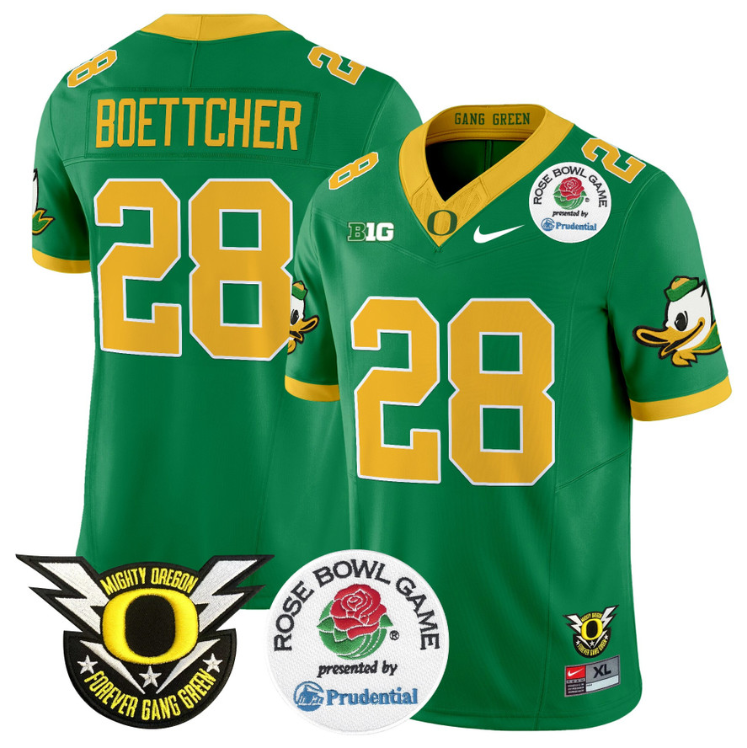 Bryce Boettcher Jersey #28 Oregon Ducks Football 2024 Rose Bowl Alternate - Image 4