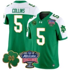 Beaux Collins Jersey #5 Notre Dame 2024 Sugar Bowl Patch V2 Alternate Football All Stitched
