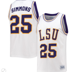 Ben Simmons Jersey #25 Lsu Tigers College Basketball Stiched Alumni White