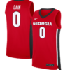 Blue Cain Jersey #0 Georgia Bulldogs NIL Basketball Red