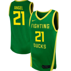Brandon Angel Jersey #21 Oregon Ducks NIL Basketball Green